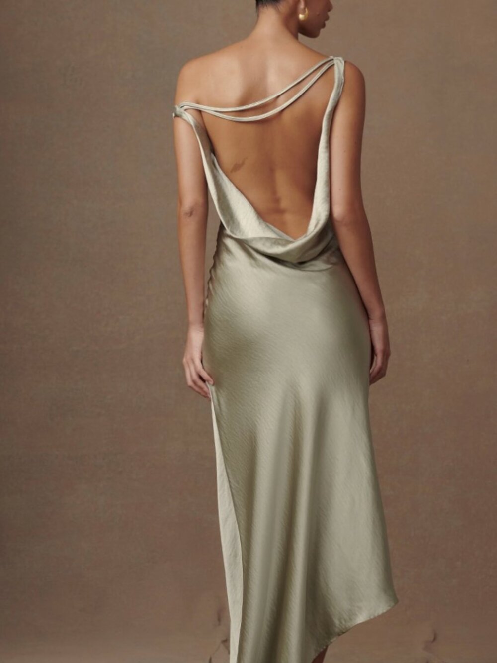 Meshki Sage Green Backless Maxi Dress - Yvette Slip Maxi Dress NWT